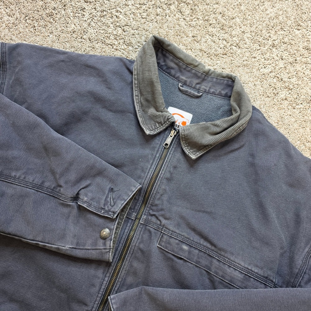 Sorel Canvas Work Jacket Mens 3XL Gray Cotton Fleece Lined Corduroy Chore Coat